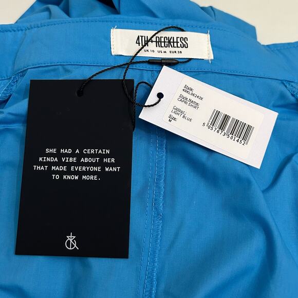NWT 4th & Reckless Blue Capri Oversized Shirt. Size M - Picture 10 of 13